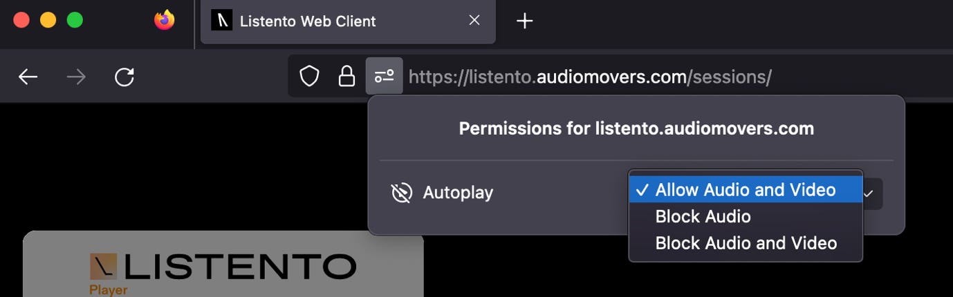 Firefox Allow Audio